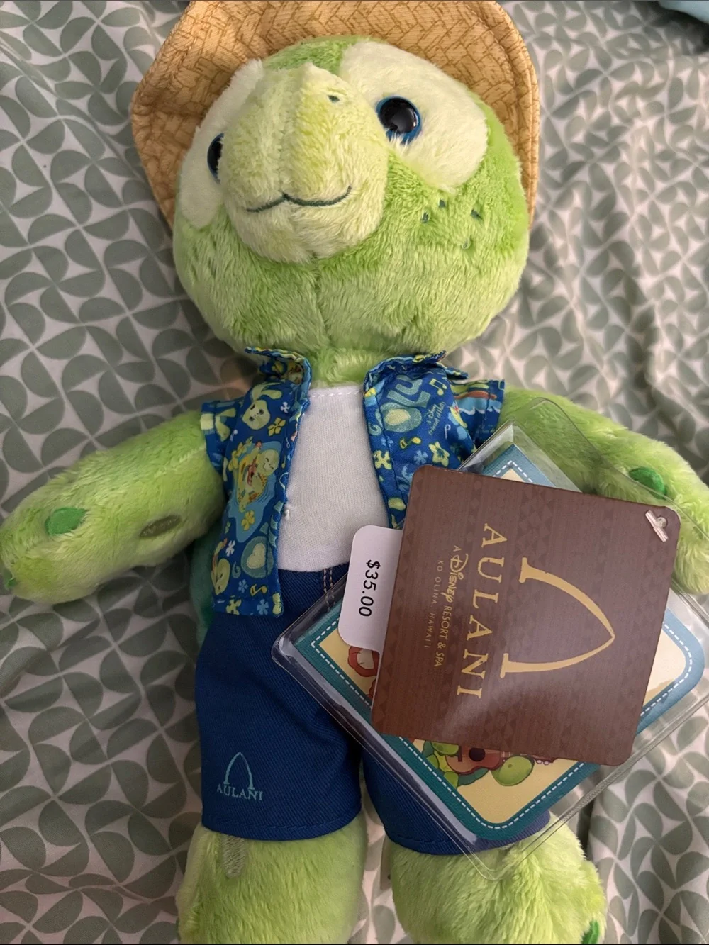 Aulani Disney “Olu” Duffy Friend Hawaii Green Plush Turtle